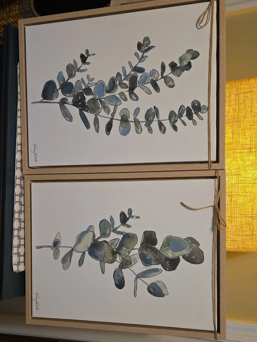 Kirklands Botanical Eucalyptus Prints in Green and Blue